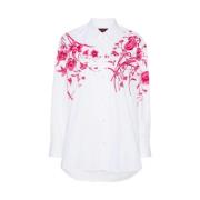 Poplin Shirt met Bloemen en Insecten Gucci , White , Dames