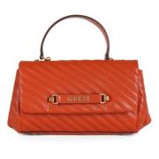 Gewatteerde schoudertas met metalen logo Guess , Orange , Dames