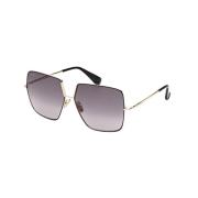 Gouden Frame Grijze Lens Zonnebril Max Mara , Multicolor , Dames