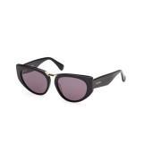 Shiny Black Smoke Zonnebril Max Mara , Black , Unisex