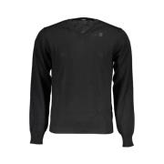 Wollen V-hals Pullover Meesterwerk K-Way , Black , Heren