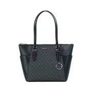 Charlotte Zwart PVC Leren Tote Tas Michael Kors , Black , Dames