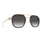 Leeland Zonnebril Glossy Gold Indigo/Zwart Mykita , Black , Unisex