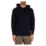 Wollen Hoodie met Mouwzak C.p. Company , Blue , Heren