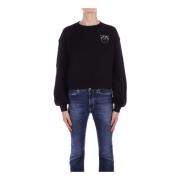 Zwart Logo Front Sweater Pinko , Black , Dames