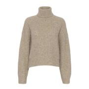 Alphagz Rollneck Sweater Warm Sand Melange Gestuz , Beige , Dames