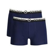 Blauwe Katoenen Boxershorts Elastische Taille Trussardi , Blue , Heren