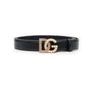 Zwarte riem met gouden gesp en strass Dolce & Gabbana , Black , Dames