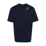 Marine Logo Wit Geborduurd T-shirt Balmain , Blue , Heren