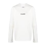 Heren Sweatshirt: Upgrade je casual garderobe Jil Sander , White , Her...