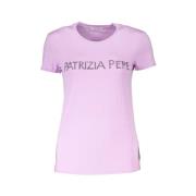 Paarse Rhinestone Crew Neck Tee Patrizia Pepe , Purple , Dames