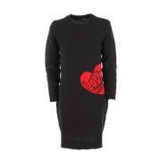 Zwarte Wollen Jurk, Klassieke Stijl Love Moschino , Black , Dames