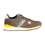 Sportieve Vetersneakers met Logo Detail Napapijri , Brown , Heren