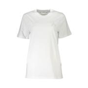 Geborduurd T-shirt met Ronde Hals Patrizia Pepe , White , Dames