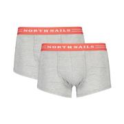 Katoenen Boxershorts, 2-Pack, Logo Tailleband North Sails , Gray , Uni...