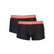 Katoenen Boxershorts, Bi-Pack, Logo North Sails , Black , Heren