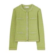 Groene Jacquard Gebreide Trui Tory Burch , Green , Dames