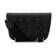 Canvas Crossbody Tas MCM , Black , Heren