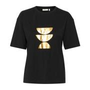 Metallic Print T-shirt Zwart InWear , Black , Dames