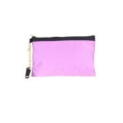 Zijden Clutch met Rits en Logo Patrizia Pepe , Purple , Dames