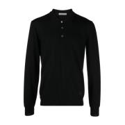 Gebreide wollen poloshirt Corneliani , Black , Heren