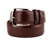 Italiaans Vervaardigde Bruin Leren Riem Made in Italia , Brown , Heren