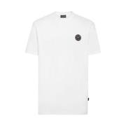 Wit katoenen T-shirt met kenmerkende accenten Plein Sport , White , He...