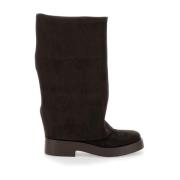 Bruine Leren Enkellaarzen Casadei , Brown , Dames