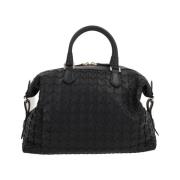 Zwarte Geweven Leren Tote Tas Serapian , Black , Dames