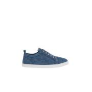 Denim Kalfsleren Sneakers Made in Italy Christian Louboutin , Blue , H...