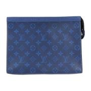 Pre-owned Leather clutches Louis Vuitton Vintage , Blue , Dames