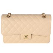 Pre-owned Leather chanel-bags Chanel Vintage , Beige , Dames