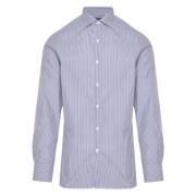 Gestreept Katoenen Shirt Made in Italy Finamore , Blue , Heren