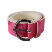 Elegant Roze Leren Mode Riem John Galliano , Pink , Dames