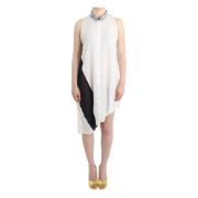 Asymmetrische Mouwloze Overhemdjurk Costume National , White , Dames