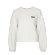 Zachte Cropped Sweatshirt met Ronde Hals American Vintage , White , Da...