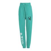 Elegante Katoenen Jersey Broek Pharmacy Industry , Green , Dames