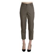 Elegant High Waist Cropped Pants in Gray Bencivenga , Gray , Dames