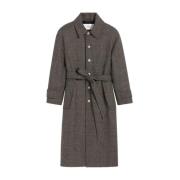 Bruine Gespikkelde Trenchcoat met Zilveren Knopen Ami Paris , Gray , H...