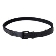 Zwarte Leren Taille Riem Ermanno Scervino , Black , Heren