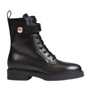 Army Boot Herfst/Winter Collectie Leer Furla , Black , Dames