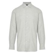 Luxe Katoen Kasjmier Shirt Made in Italy Finamore , Gray , Heren