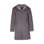 Grijze Maagdelijke Wollen Jas Made in Italia , Gray , Dames