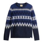 Blauwe Aztec Sweater Woolrich , Blue , Dames