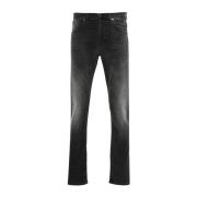 Skinny Denim Broek Rivet Detailing Dondup , Gray , Heren