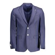 Elegante Blauwe Linnenjas Classic Gant , Blue , Heren