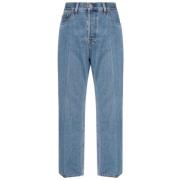 Blauwe Cropped Denim Jeans Gucci , Blue , Dames