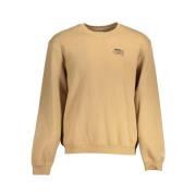 Verhoogd Casual Beige Sweatshirt met Ronde Hals Guess , Beige , Heren