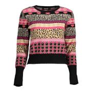 Elegante Trui met Ronde Hals Desigual , Multicolor , Dames