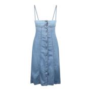 Mouwloze Denim Midi Jurk Diesel , Blue , Dames